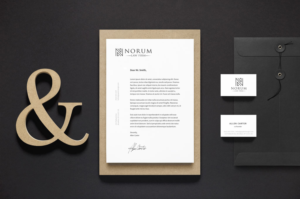 N (stylized), Norum Law or Norum Law LLC, Optionally: www.norum.law | Logo Design by Digihexagon