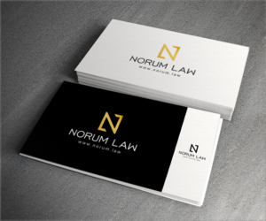 N (stylized), Norum Law or Norum Law LLC, Optionally: www.norum.law | Diseño de Logo por aglaronde23