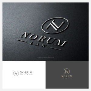 N (stylized), Norum Law or Norum Law LLC, Optionally: www.norum.law | Logo Design by Alex Martin