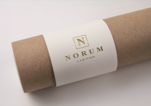 N (stylized), Norum Law or Norum Law LLC, Optionally: www.norum.law | Logo Design by Gree™