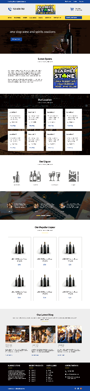 Web Design par Viranidevelopers pour Blarney Stone Wine & Spirits | Design #16978464