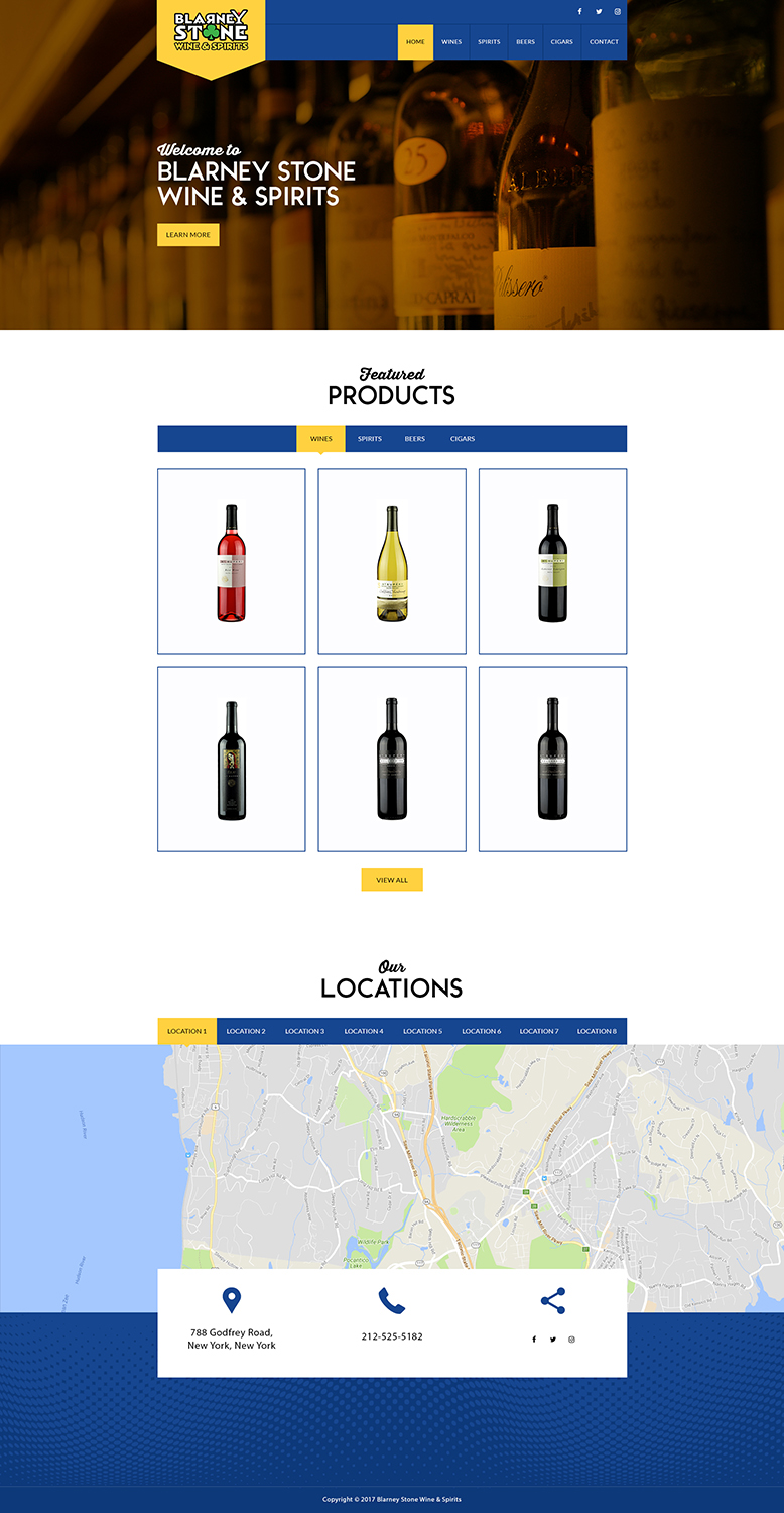 Web Design by Minkimoto for Blarney Stone Wine & Spirits | Design #17003395