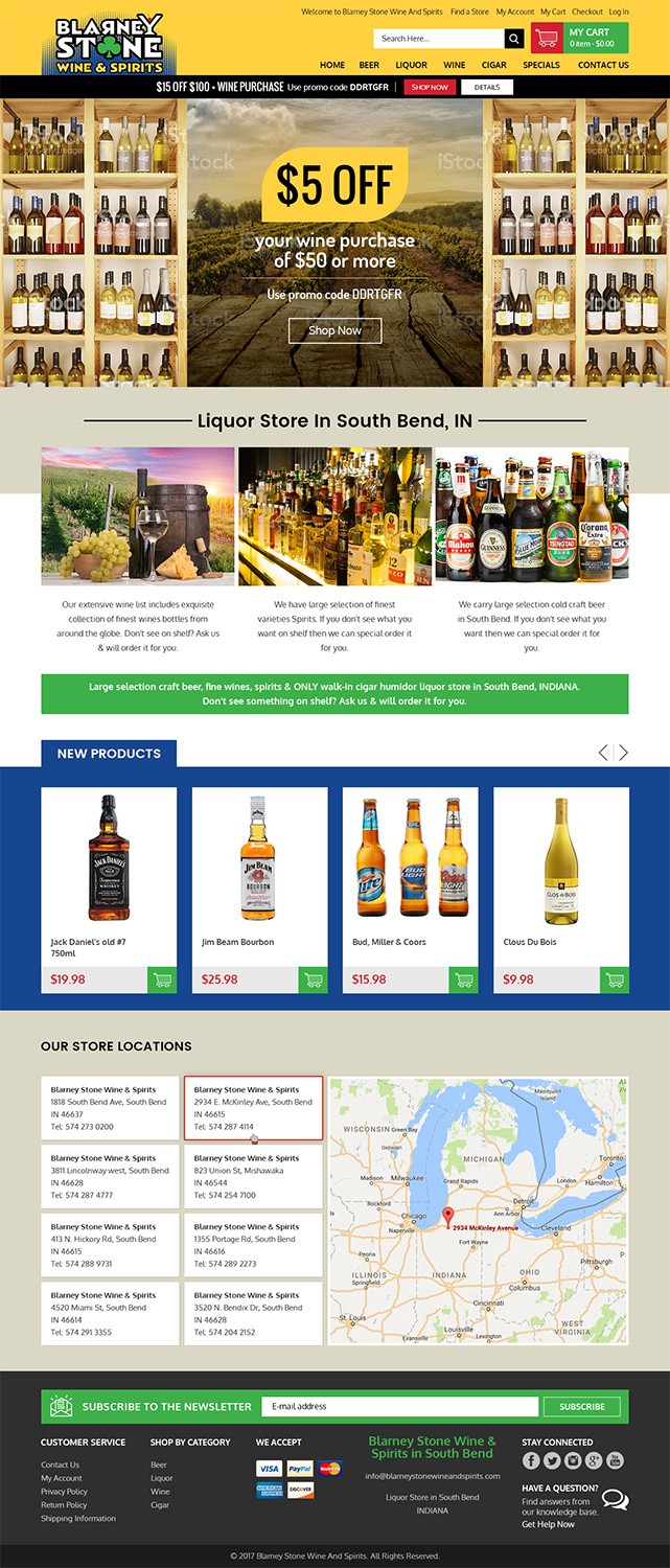 Web Design by RupalTechno for Blarney Stone Wine & Spirits | Design #16956742