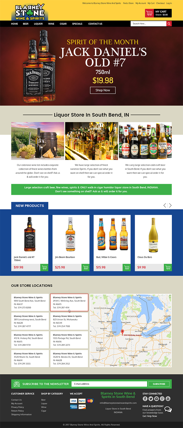 Web Design by RupalTechno for Blarney Stone Wine & Spirits | Design #16956989