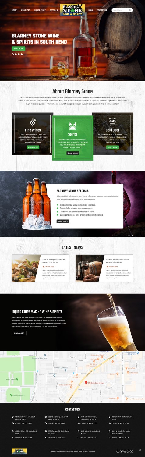 Diseño Web por pb para Blarney Stone Wine & Spirits | Diseño #16905152