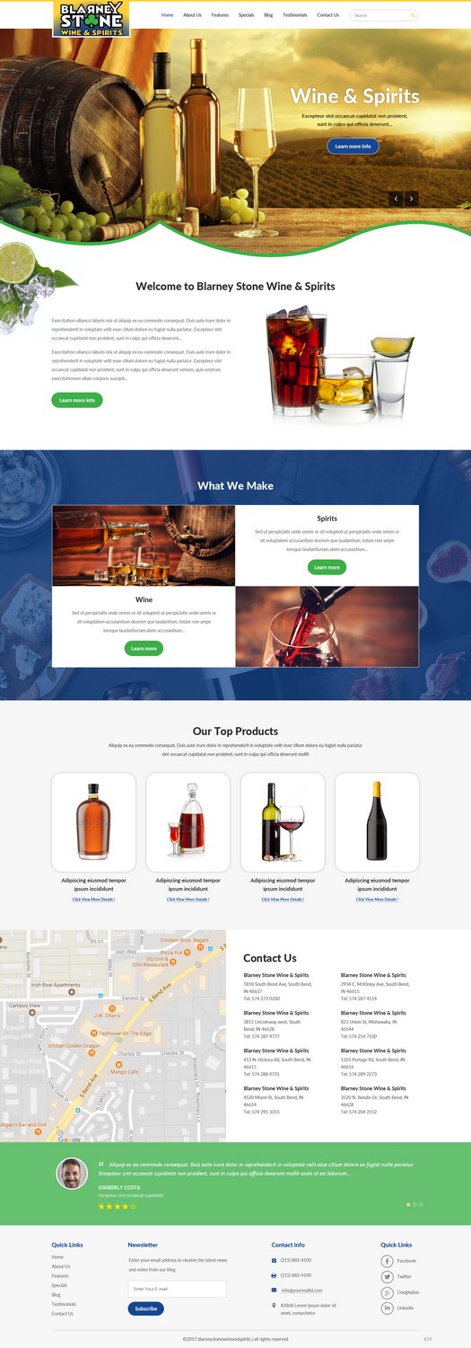 Diseño Web por pb para Blarney Stone Wine & Spirits | Diseño #16905154