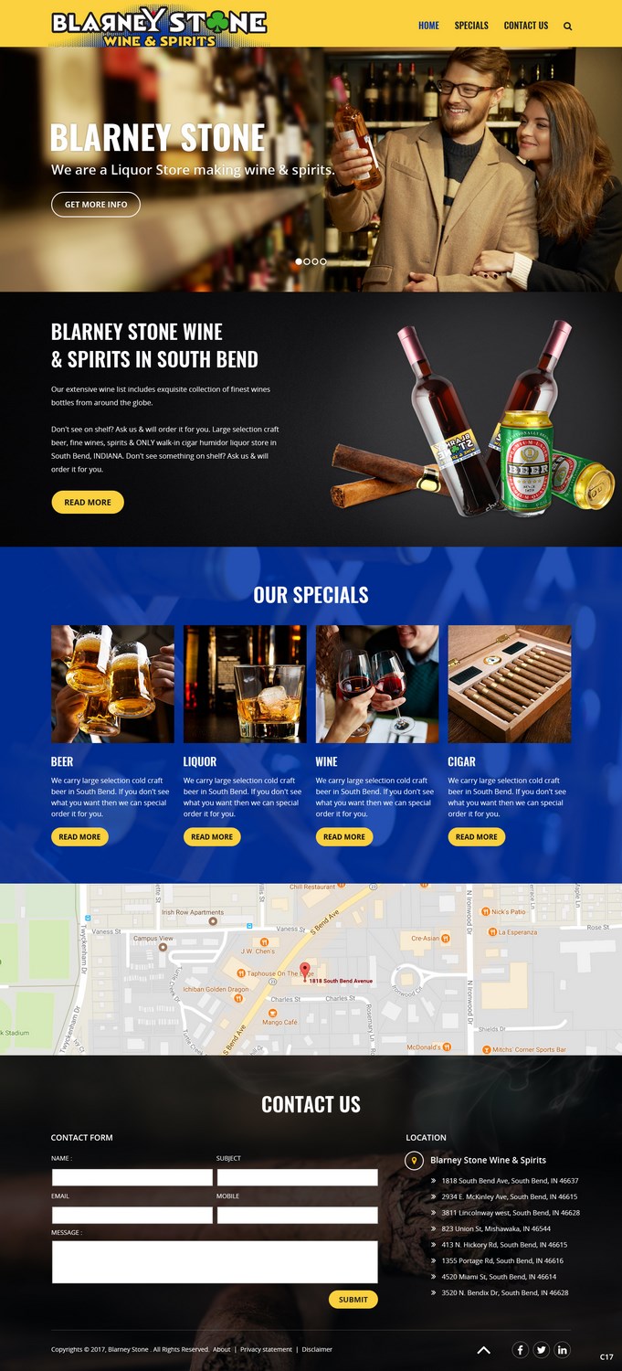 Web Design by pb for Blarney Stone Wine & Spirits | Design #16905161