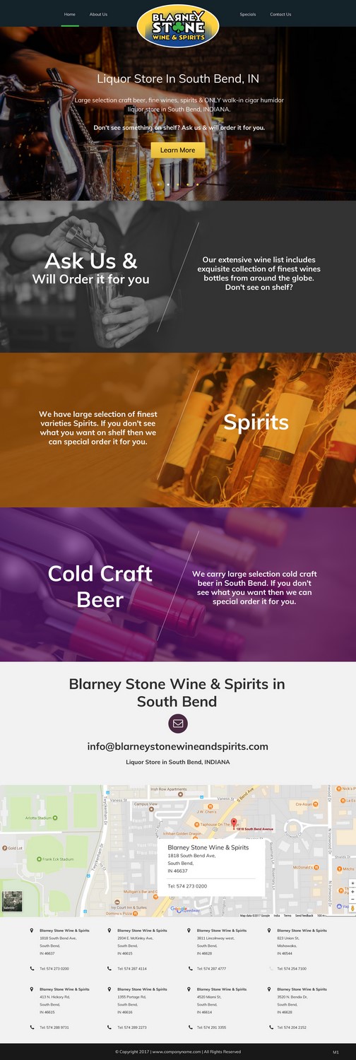 Diseño Web por pb para Blarney Stone Wine & Spirits | Diseño #16908229