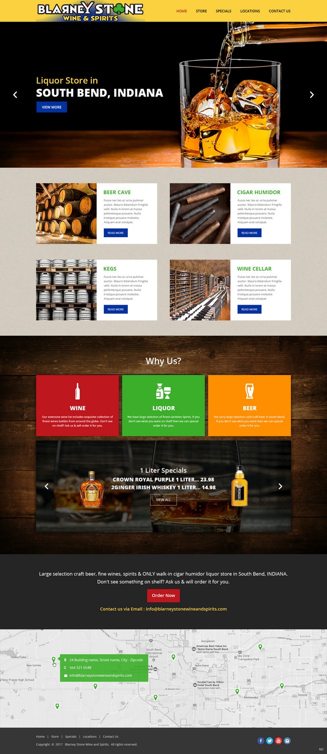 Diseño Web por pb para Blarney Stone Wine & Spirits | Diseño #16908233