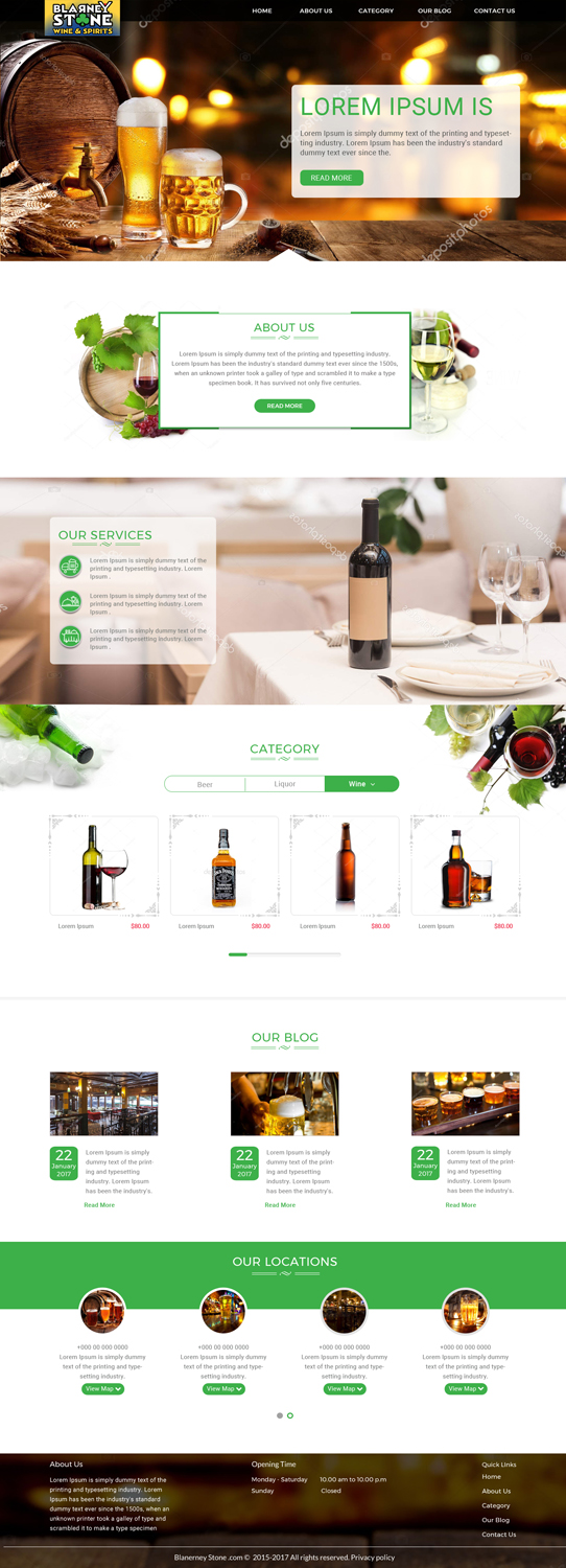 Web Design par Sujit Banerjee pour Blarney Stone Wine & Spirits | Design #16940078