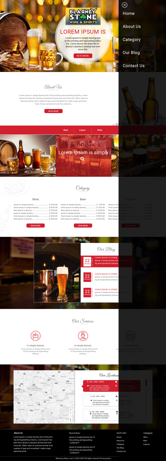 Web Design by Sujit Banerjee for Blarney Stone Wine & Spirits | Design #16940080