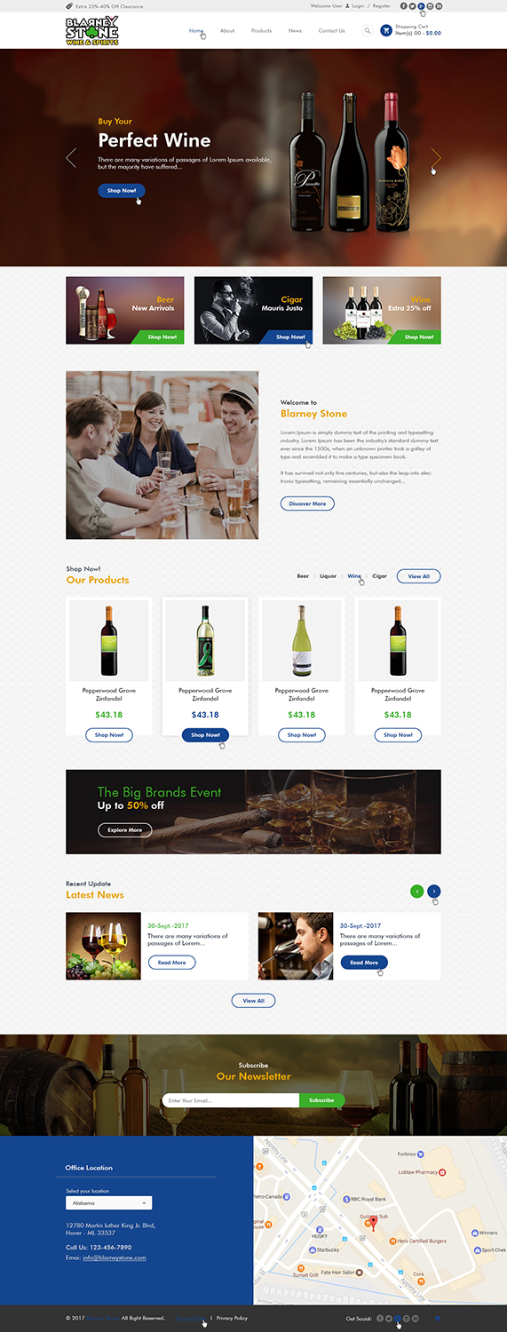 Web Design by Ved Web Services for Blarney Stone Wine & Spirits | Design #16928884