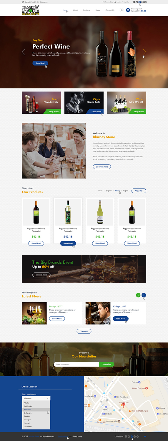 Web Design by Ved Web Services for Blarney Stone Wine & Spirits | Design #16928885