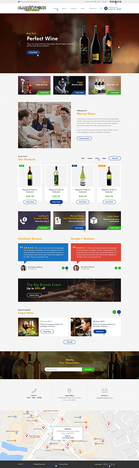 Web Design by Ved Web Services for Blarney Stone Wine & Spirits | Design #17031613