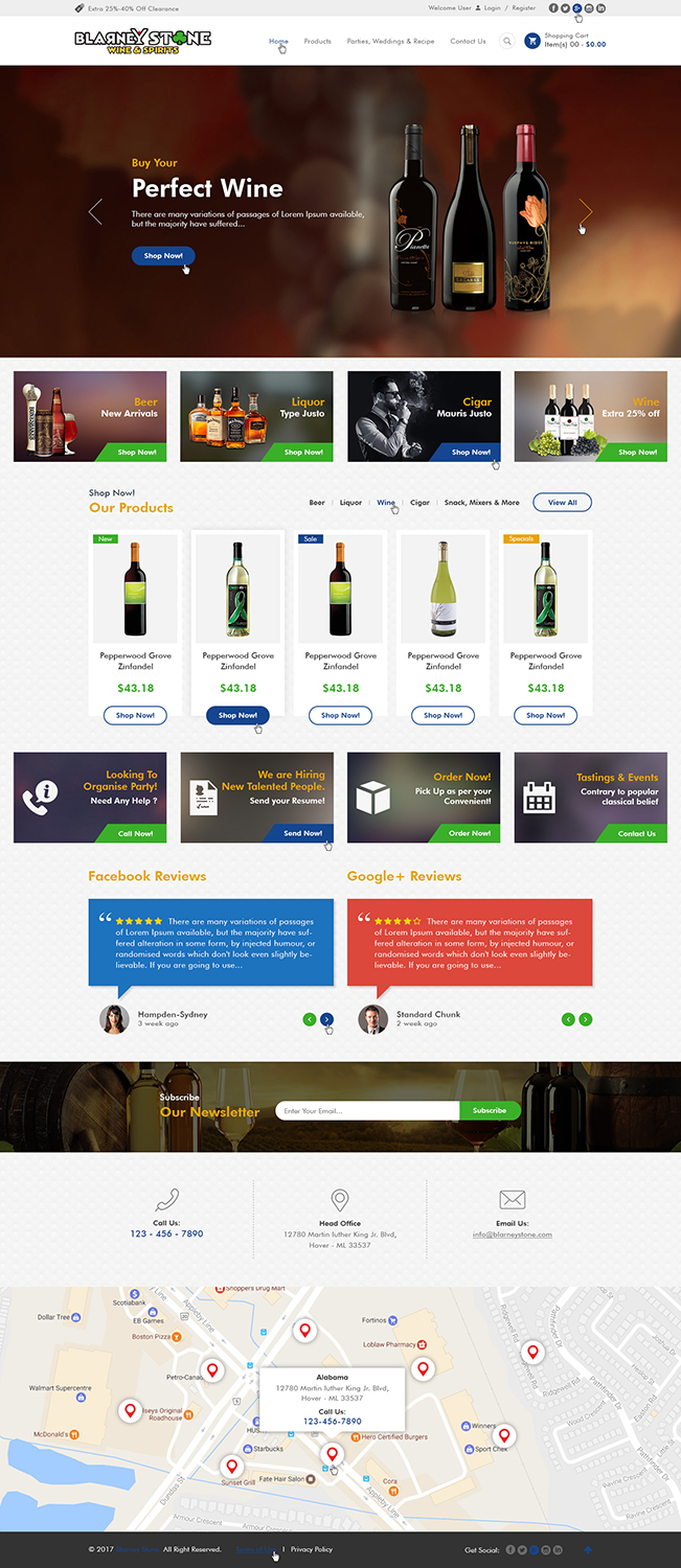 Web Design by Ved Web Services for Blarney Stone Wine & Spirits | Design #17084397