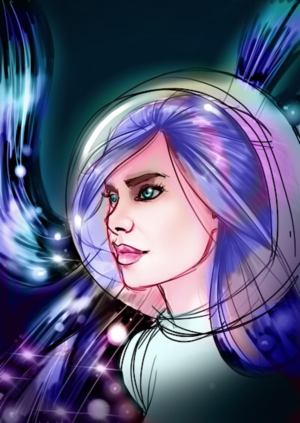 SPACE WOMAN ILLUSTRATION WITH MERMAID COLORS | Diseño Con Ilustración por Mohsart