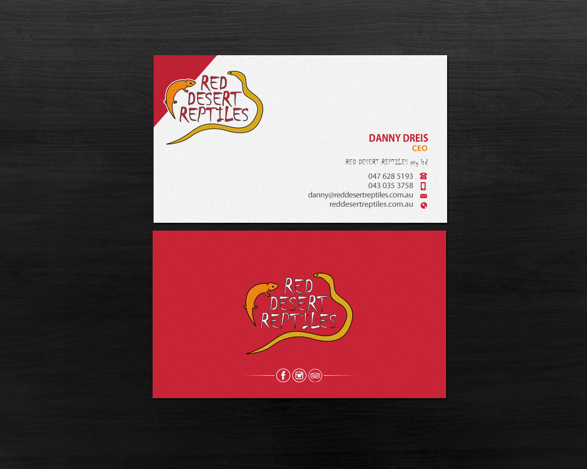 Business Card Design by Brand aid for Red Desert Reptiles | Design #16931663