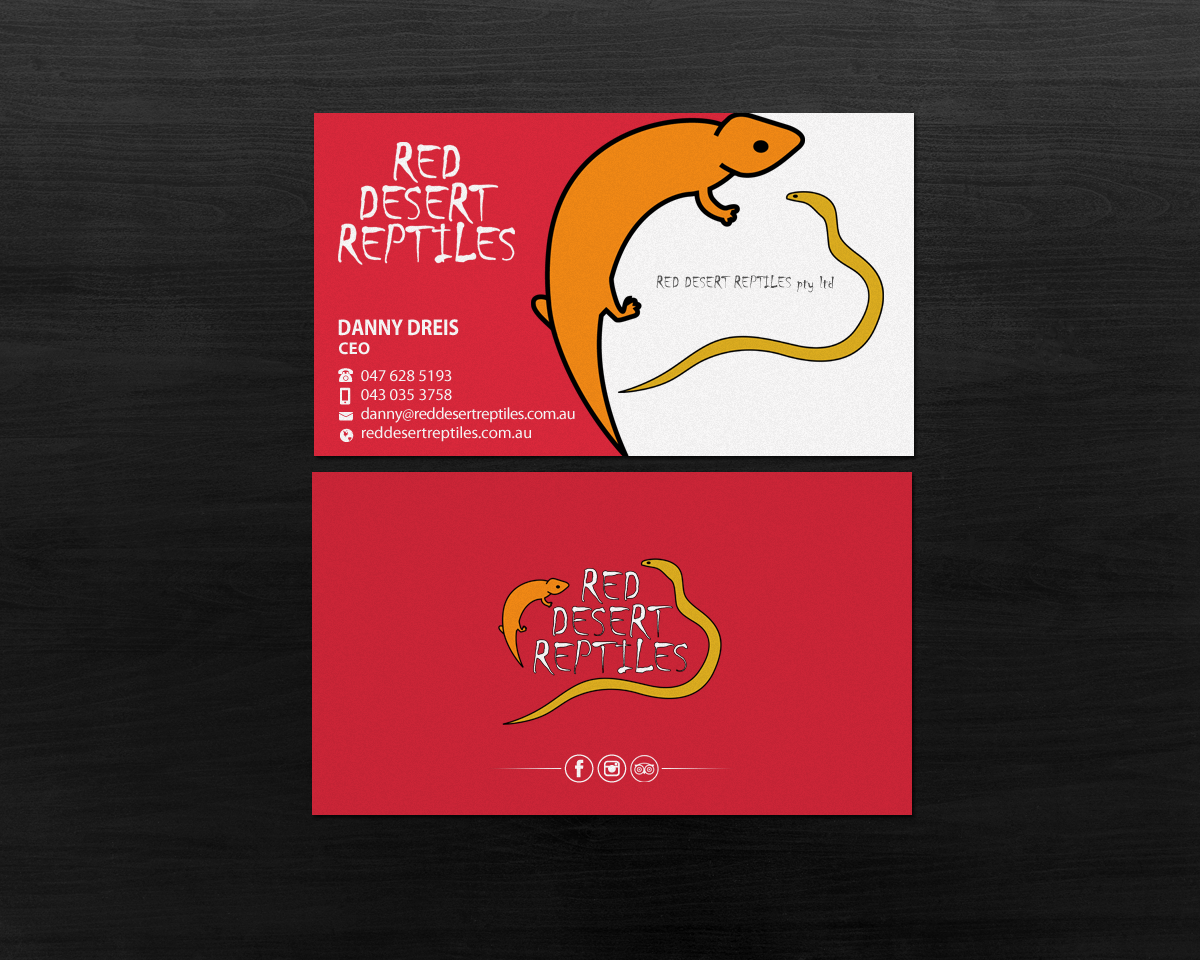 Business Card Design by Brand aid for Red Desert Reptiles | Design #16931996