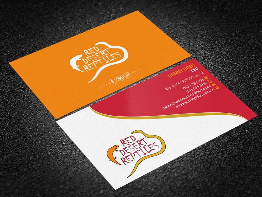 Business Card Design by Brand aid for Red Desert Reptiles | Design #16932074