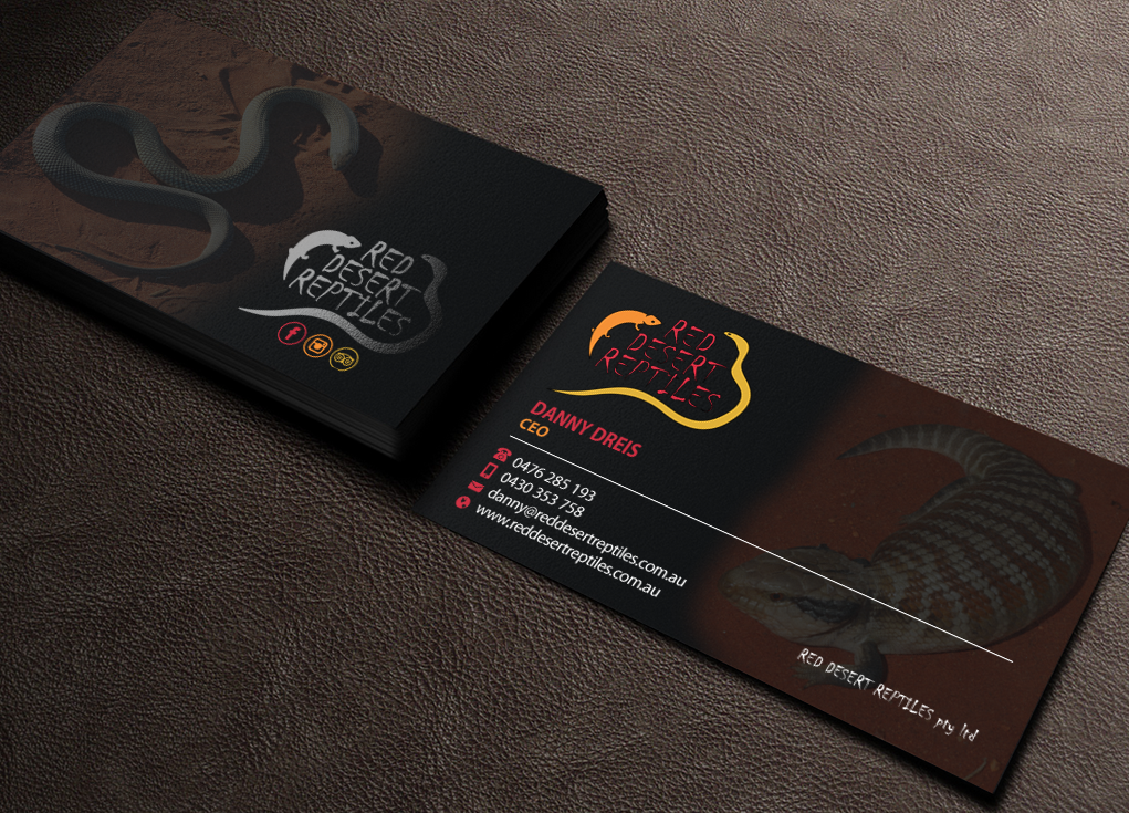 Business Card Design by Brand aid for Red Desert Reptiles | Design #17141668
