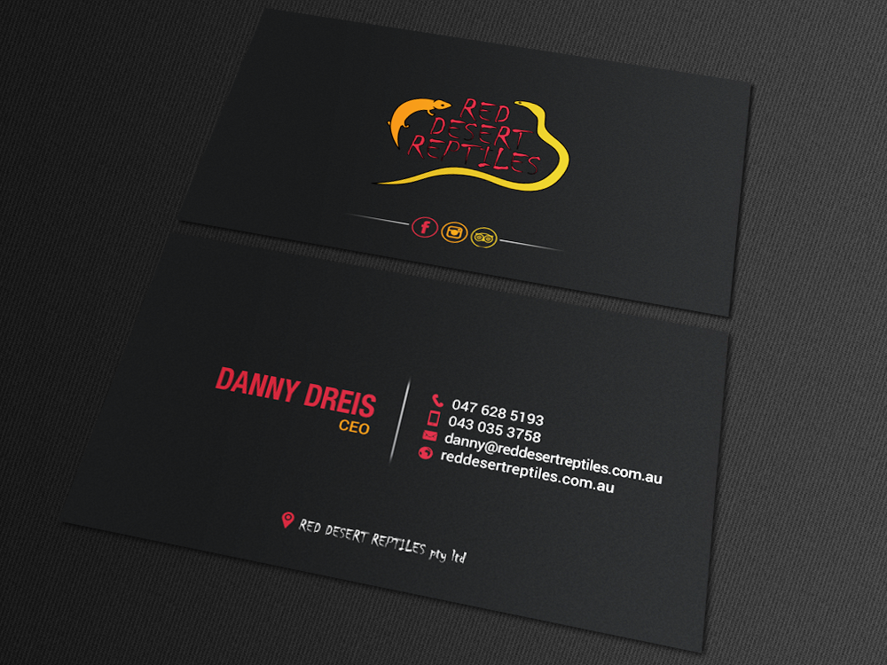 Business Card Design by chandrayaan.creative for Red Desert Reptiles | Design #16928222
