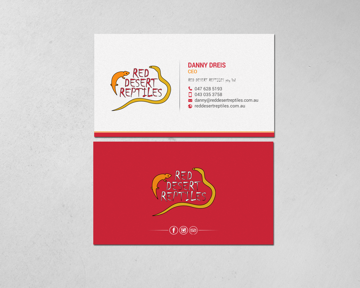 Business Card Design by chandrayaan.creative for Red Desert Reptiles | Design #16928225