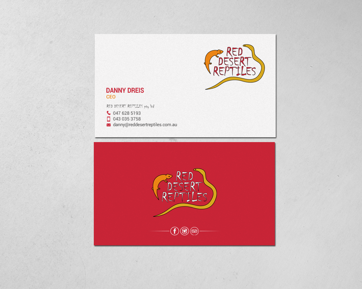Business Card Design by chandrayaan.creative for Red Desert Reptiles | Design #16928411