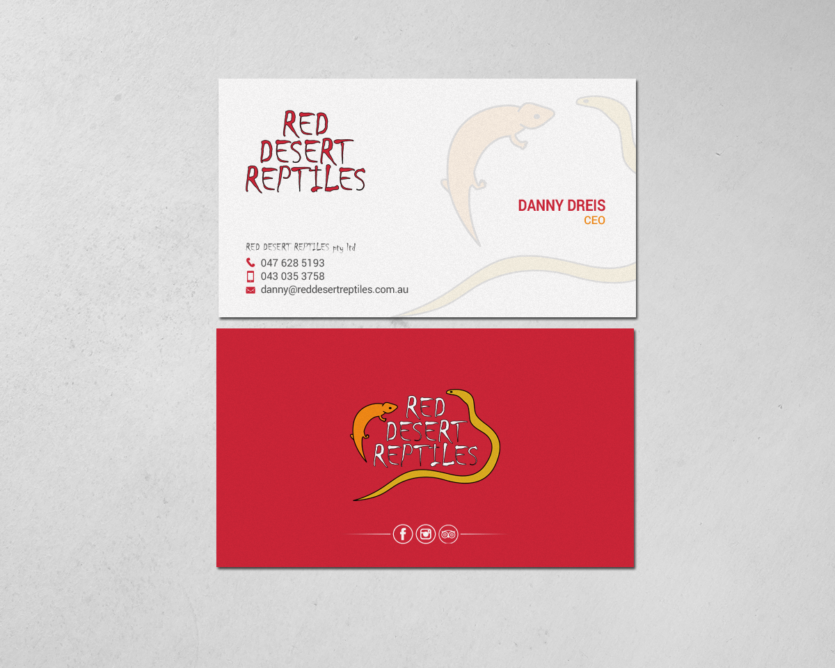 Business Card Design by chandrayaan.creative for Red Desert Reptiles | Design #16928577