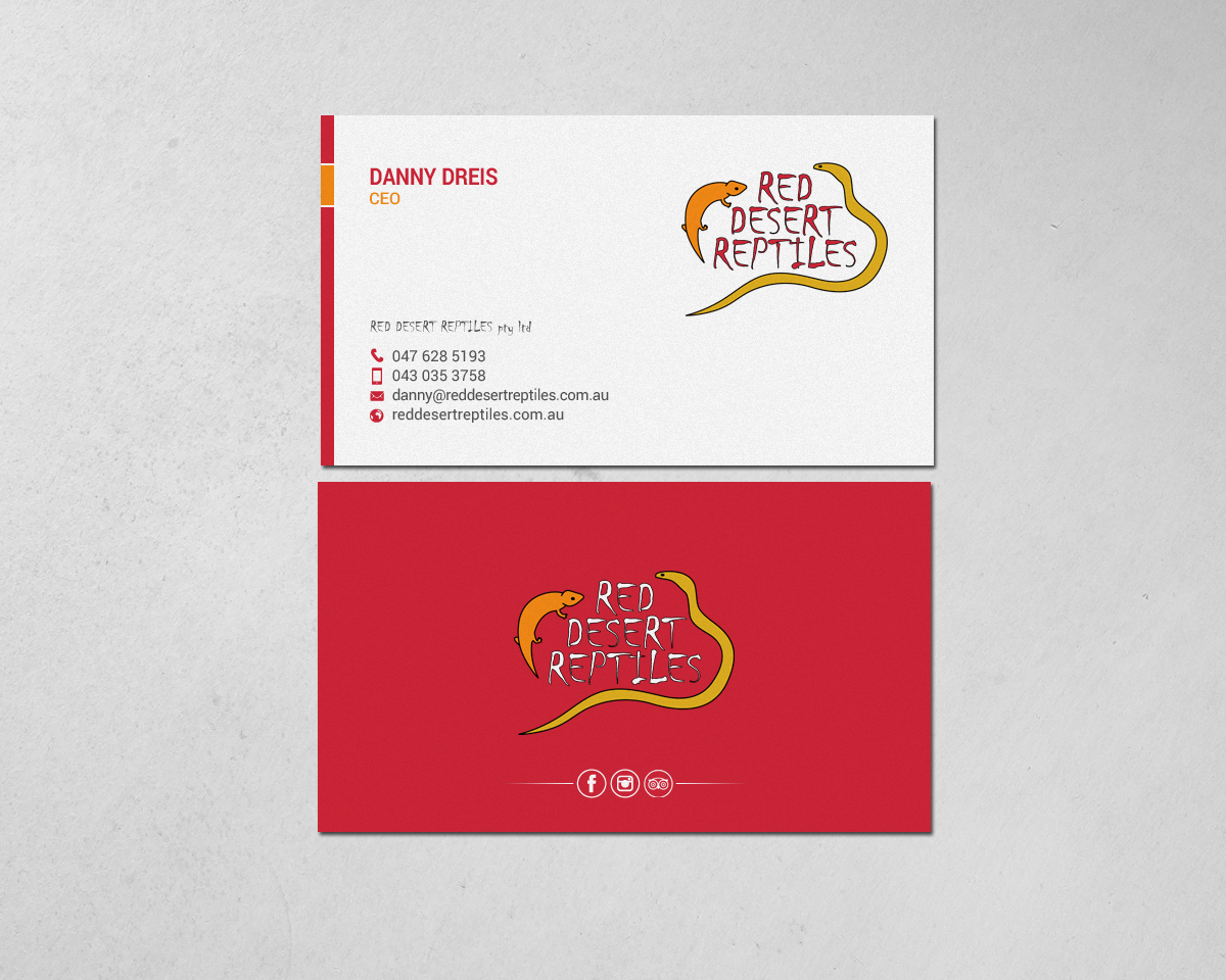 Business Card Design by chandrayaan.creative for Red Desert Reptiles | Design #16928578