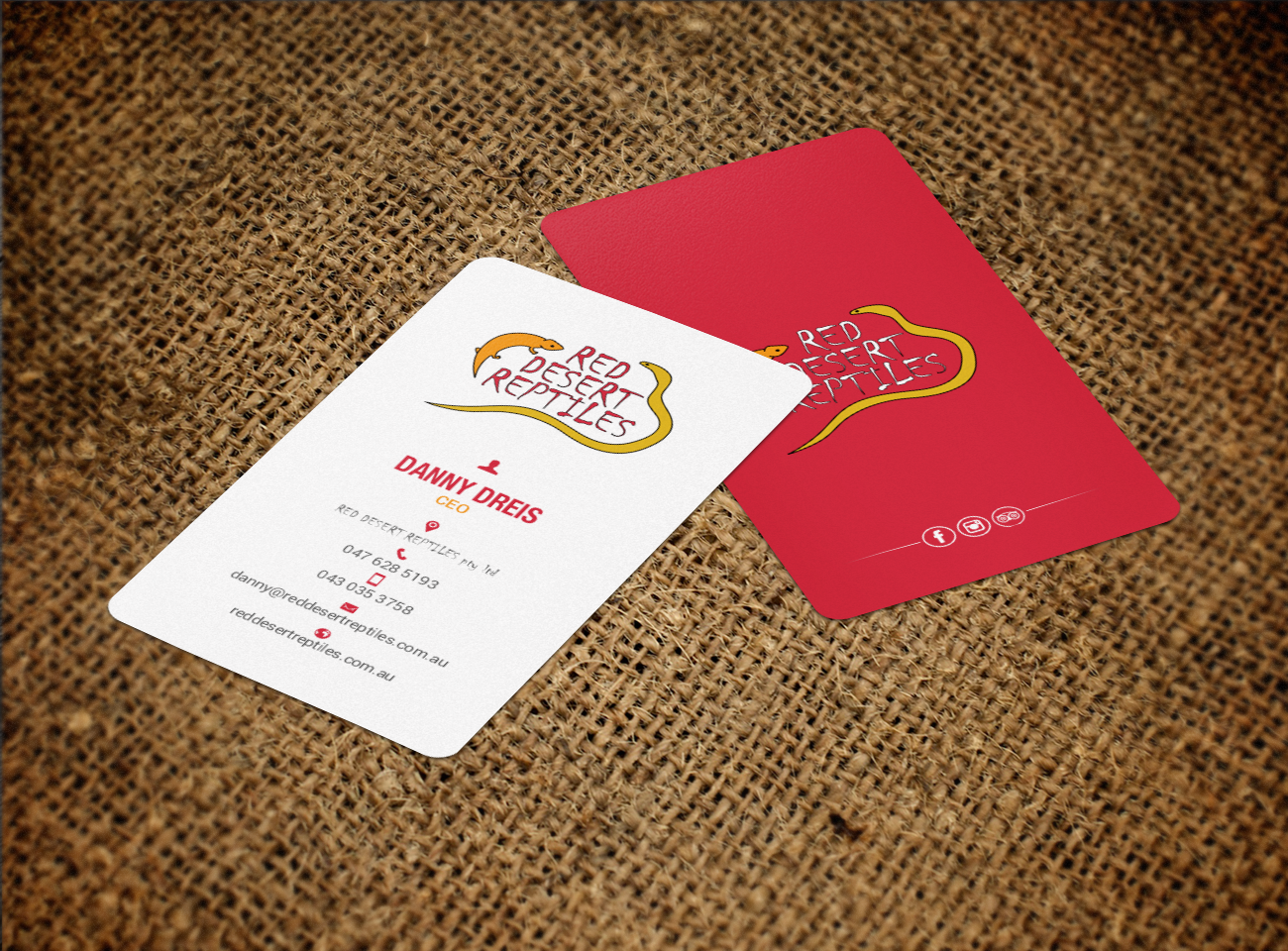 Diseño de Tarjeta de Presentación por chandrayaan.creative para Red Desert Reptiles | Diseño #16931953