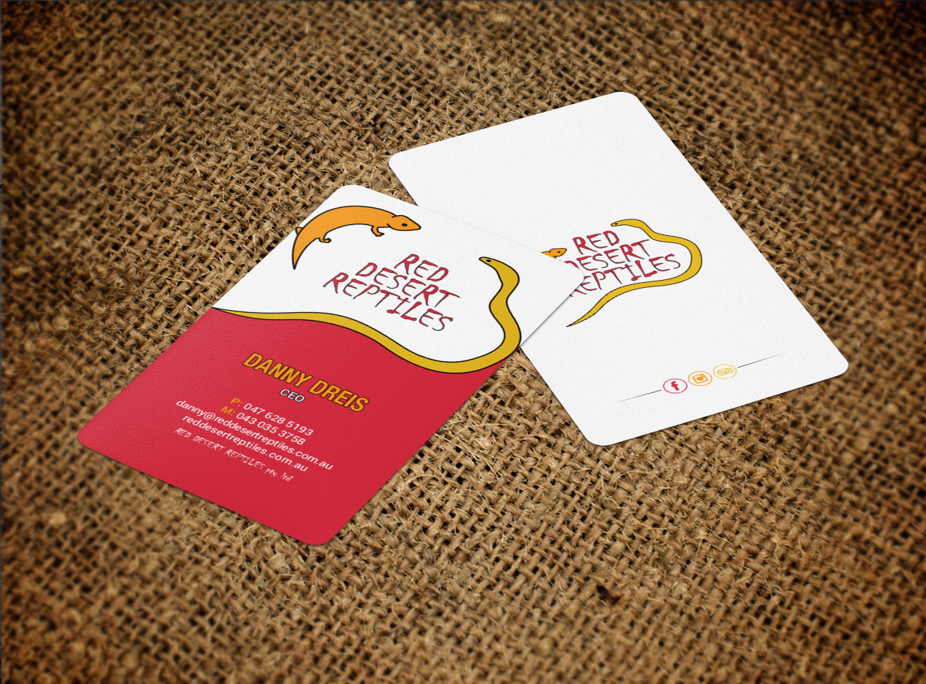 Diseño de Tarjeta de Presentación por chandrayaan.creative para Red Desert Reptiles | Diseño #16932098