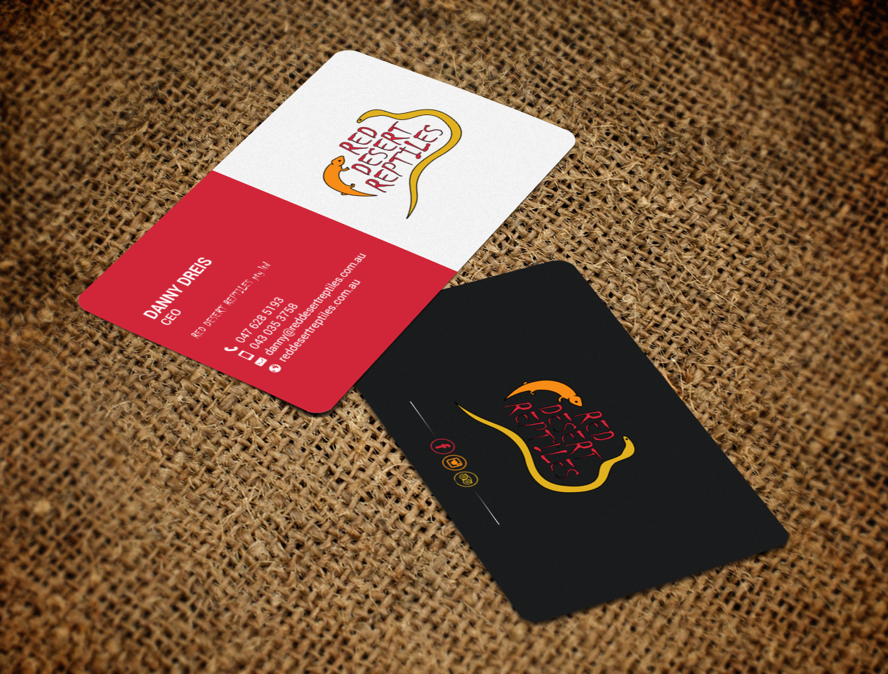 Diseño de Tarjeta de Presentación por chandrayaan.creative para Red Desert Reptiles | Diseño #16932101