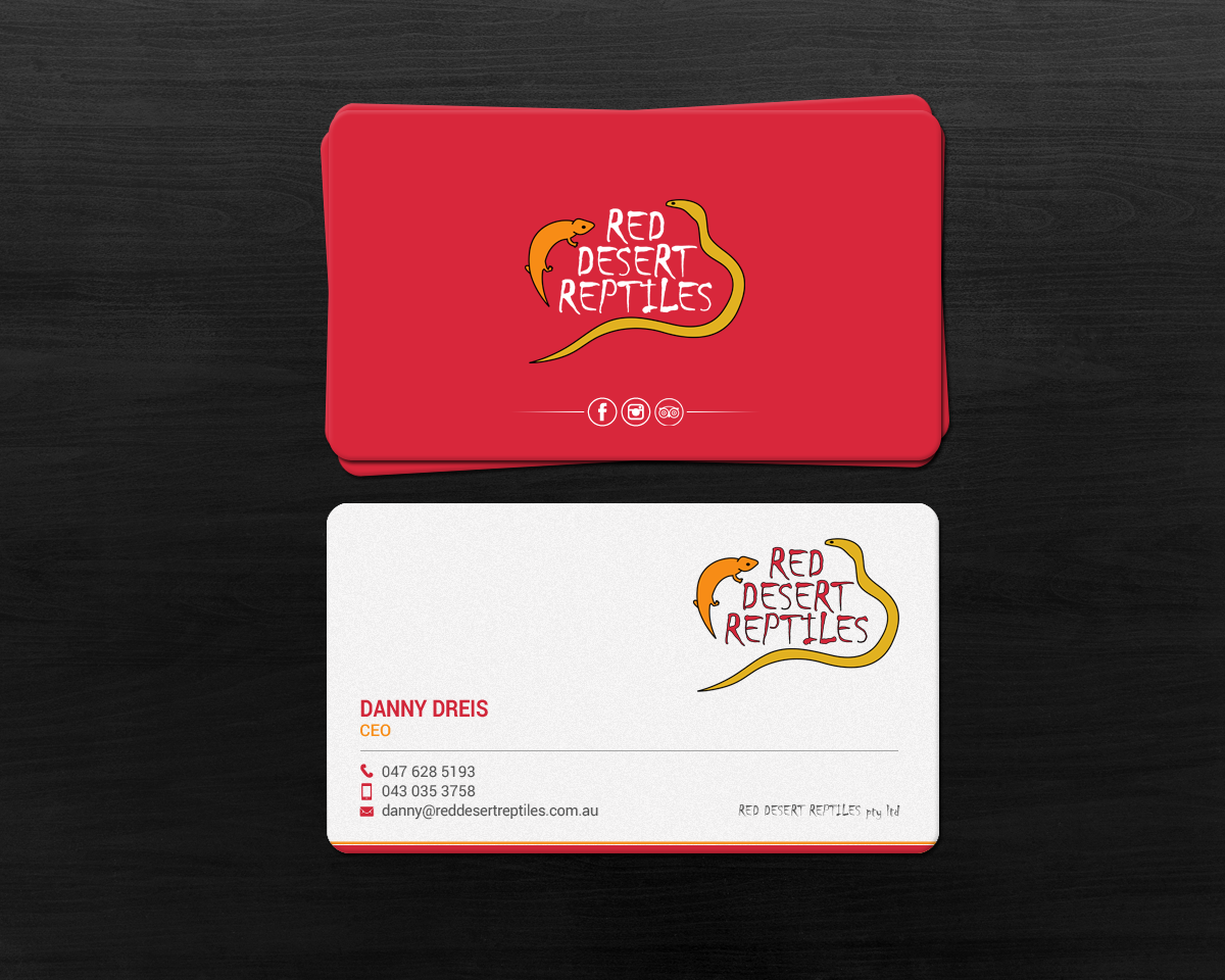 Diseño de Tarjeta de Presentación por chandrayaan.creative para Red Desert Reptiles | Diseño #16932125