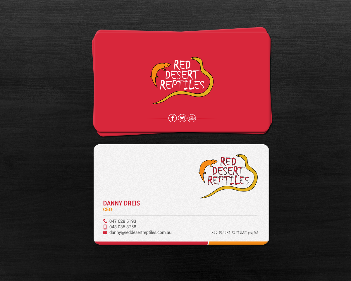 Diseño de Tarjeta de Presentación por chandrayaan.creative para Red Desert Reptiles | Diseño #16932126