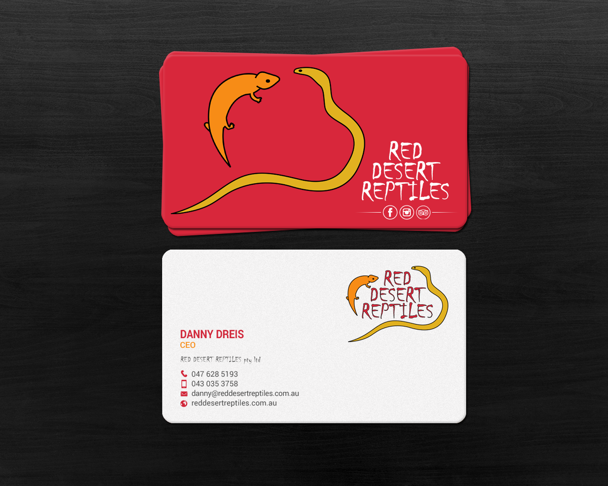 Diseño de Tarjeta de Presentación por chandrayaan.creative para Red Desert Reptiles | Diseño #16932128