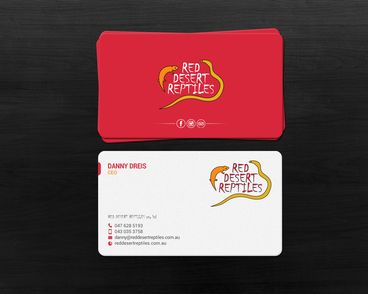Diseño de Tarjeta de Presentación por chandrayaan.creative para Red Desert Reptiles | Diseño #16932153