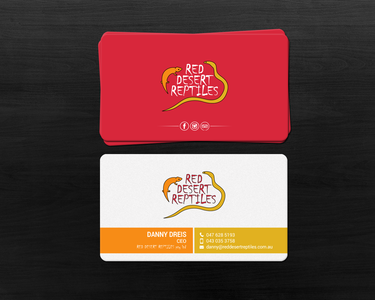 Diseño de Tarjeta de Presentación por chandrayaan.creative para Red Desert Reptiles | Diseño #16932154