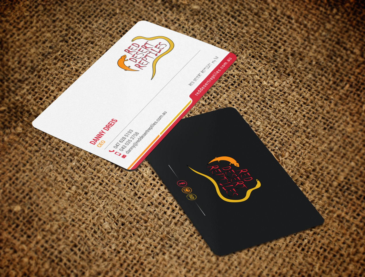 Diseño de Tarjeta de Presentación por chandrayaan.creative para Red Desert Reptiles | Diseño #16932230