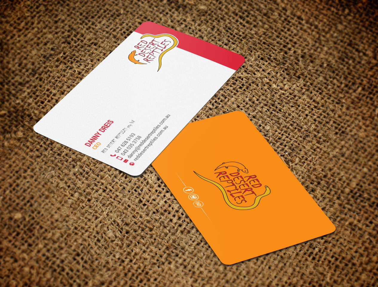 Diseño de Tarjeta de Presentación por chandrayaan.creative para Red Desert Reptiles | Diseño #16932231