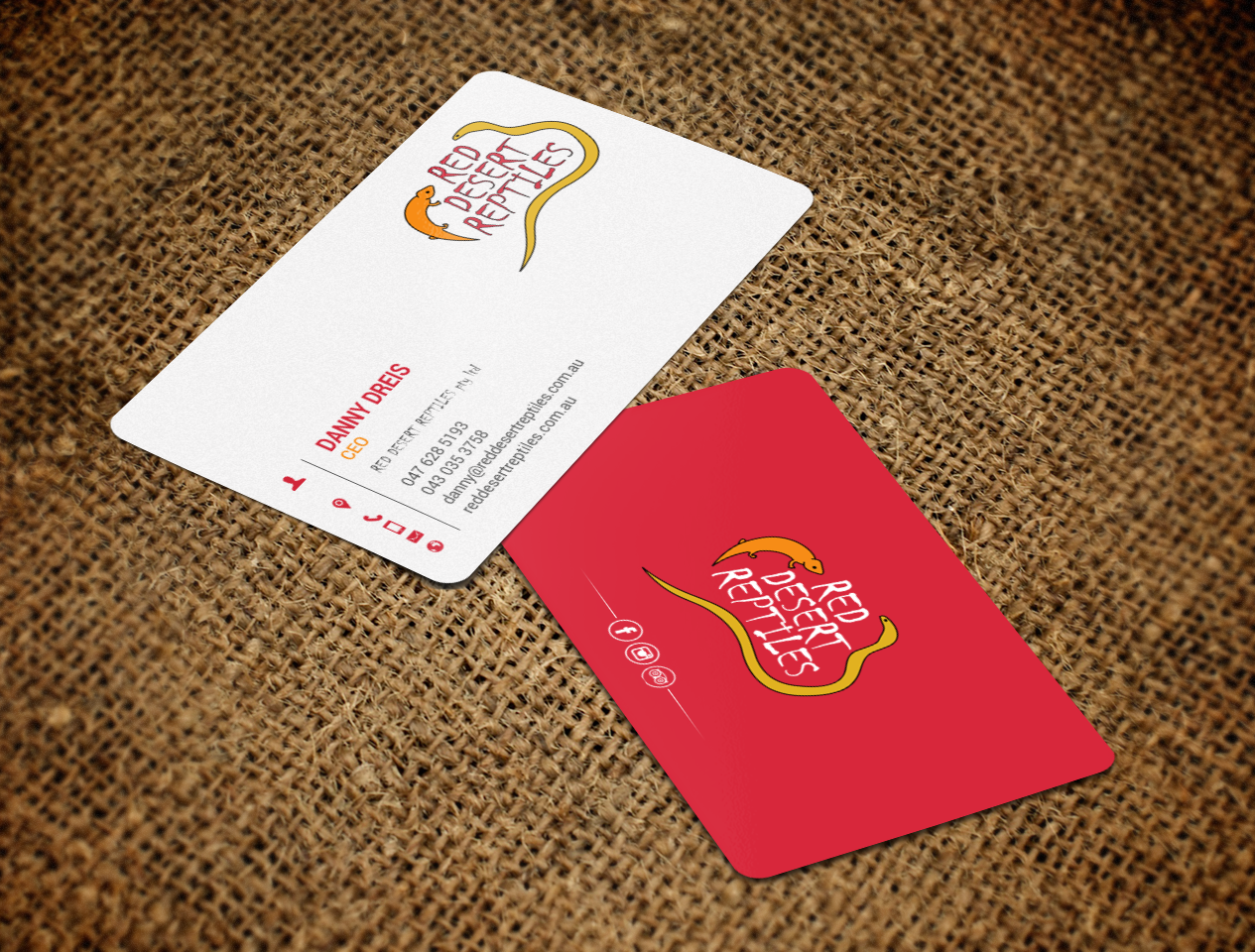 Diseño de Tarjeta de Presentación por chandrayaan.creative para Red Desert Reptiles | Diseño #16932234