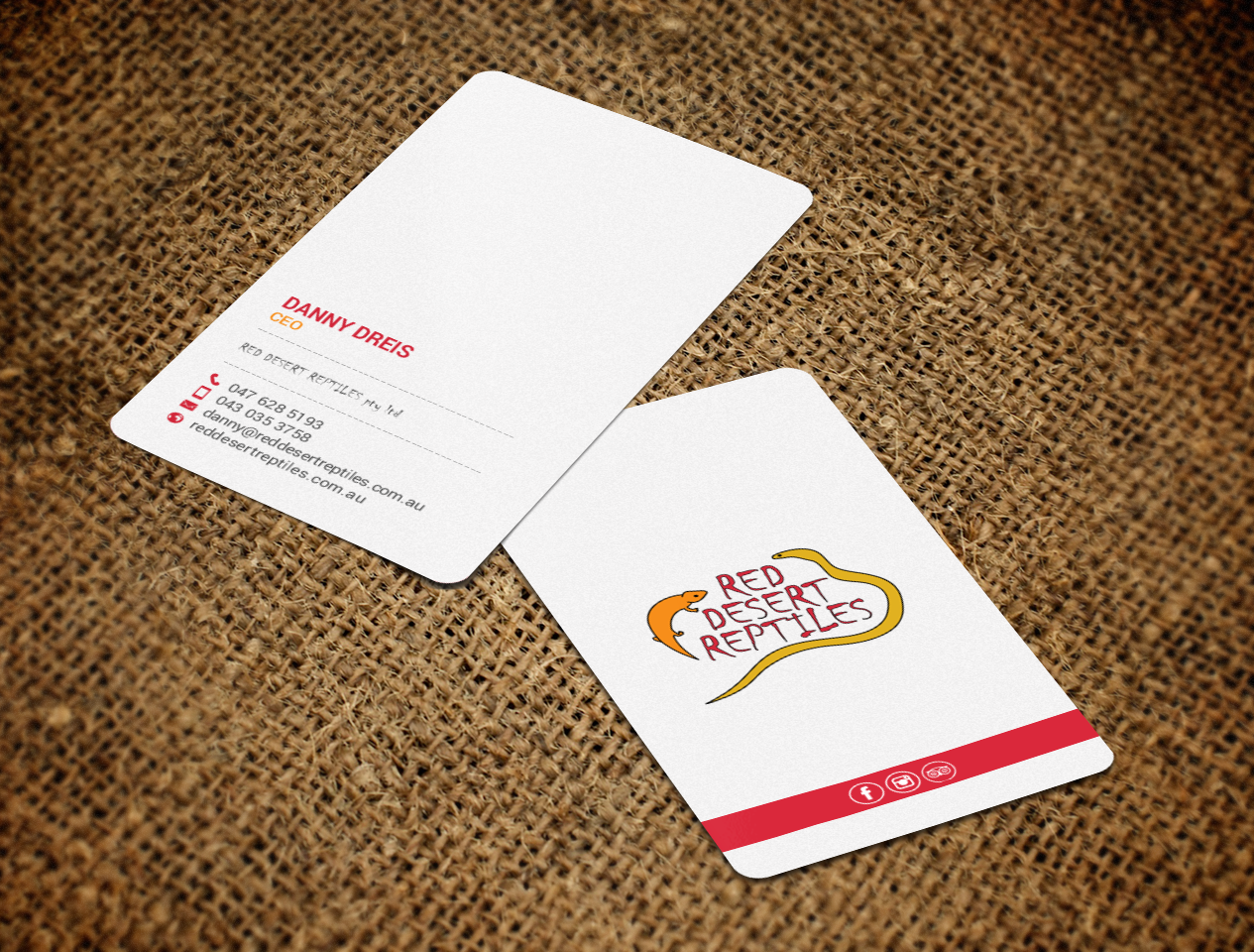 Diseño de Tarjeta de Presentación por chandrayaan.creative para Red Desert Reptiles | Diseño #16932287