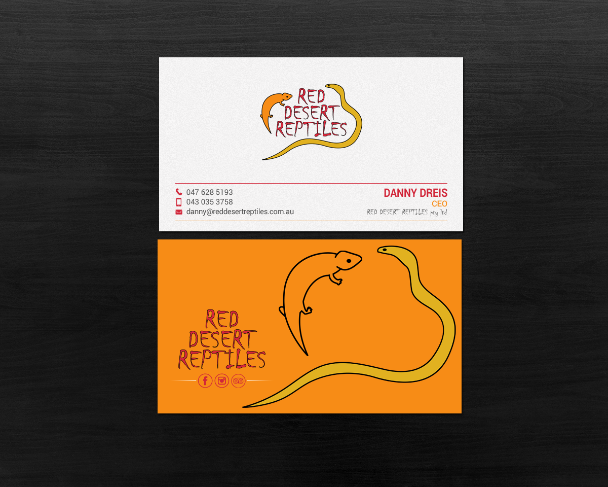 Diseño de Tarjeta de Presentación por chandrayaan.creative para Red Desert Reptiles | Diseño #16932975