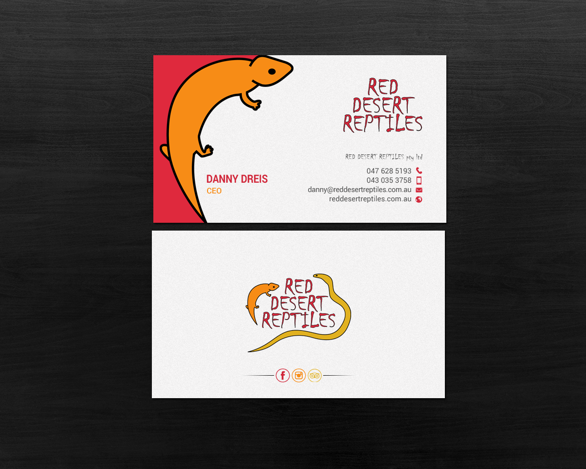 Diseño de Tarjeta de Presentación por chandrayaan.creative para Red Desert Reptiles | Diseño #16932976