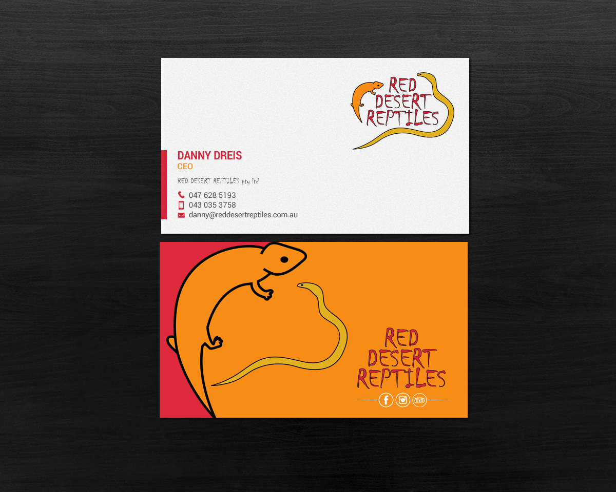 Diseño de Tarjeta de Presentación por chandrayaan.creative para Red Desert Reptiles | Diseño #16932979