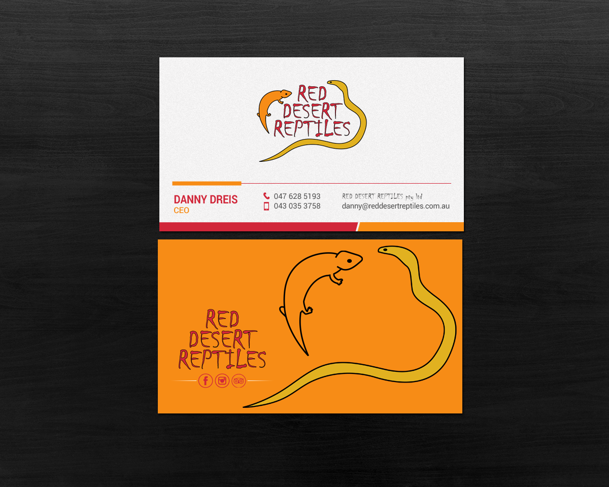 Diseño de Tarjeta de Presentación por chandrayaan.creative para Red Desert Reptiles | Diseño #16932982