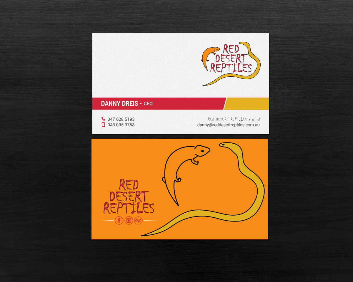 Diseño de Tarjeta de Presentación por chandrayaan.creative para Red Desert Reptiles | Diseño #16933006