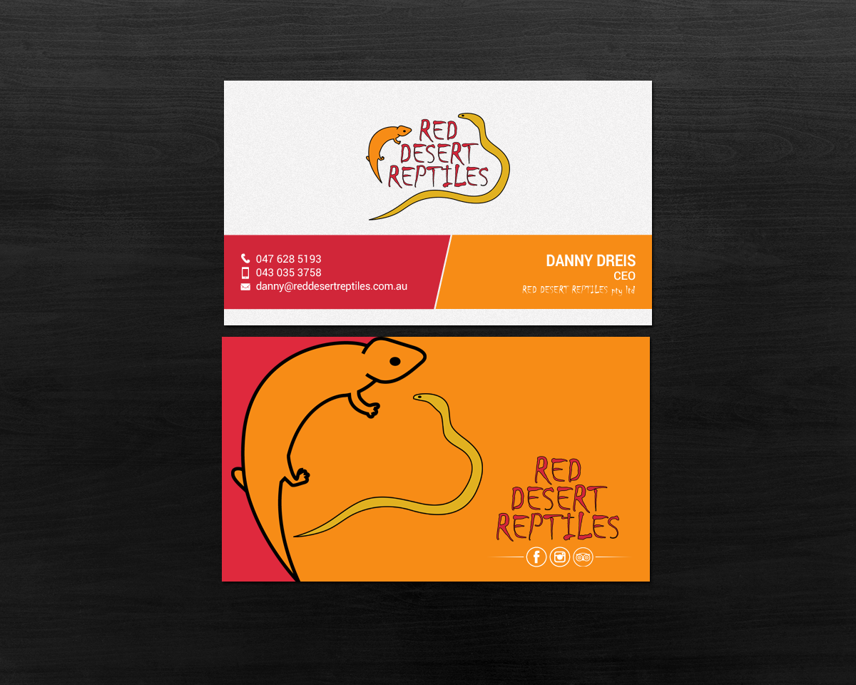 Diseño de Tarjeta de Presentación por chandrayaan.creative para Red Desert Reptiles | Diseño #16933008