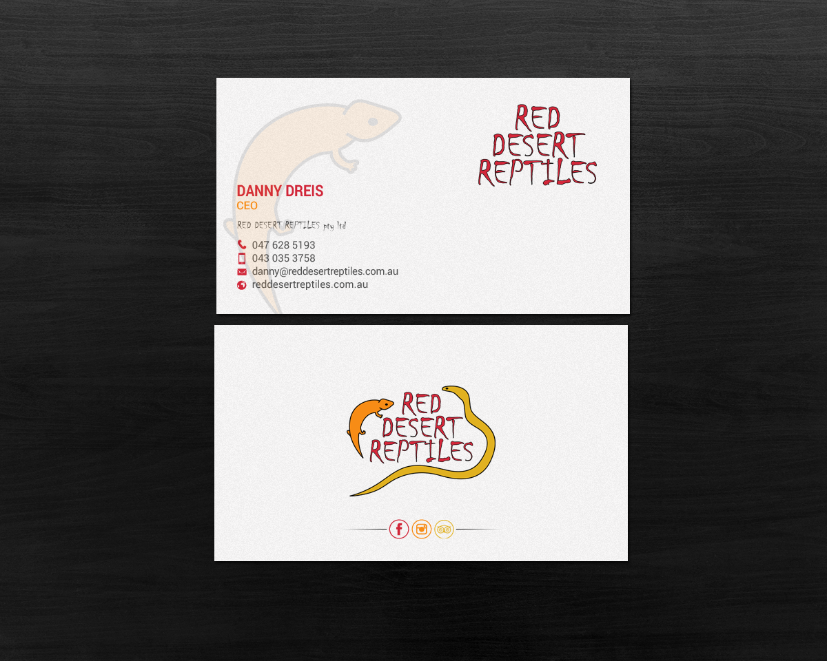 Diseño de Tarjeta de Presentación por chandrayaan.creative para Red Desert Reptiles | Diseño #16933012