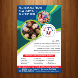 Design de Flyer par theblueart pour BellaVision Montessori | Design #16935565