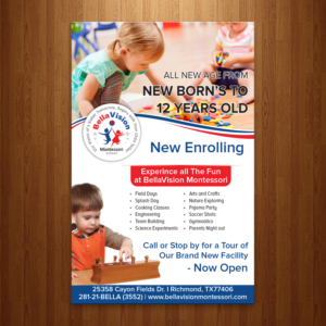 Flyer Design by theblueart for BellaVision Montessori | Design: #16935566